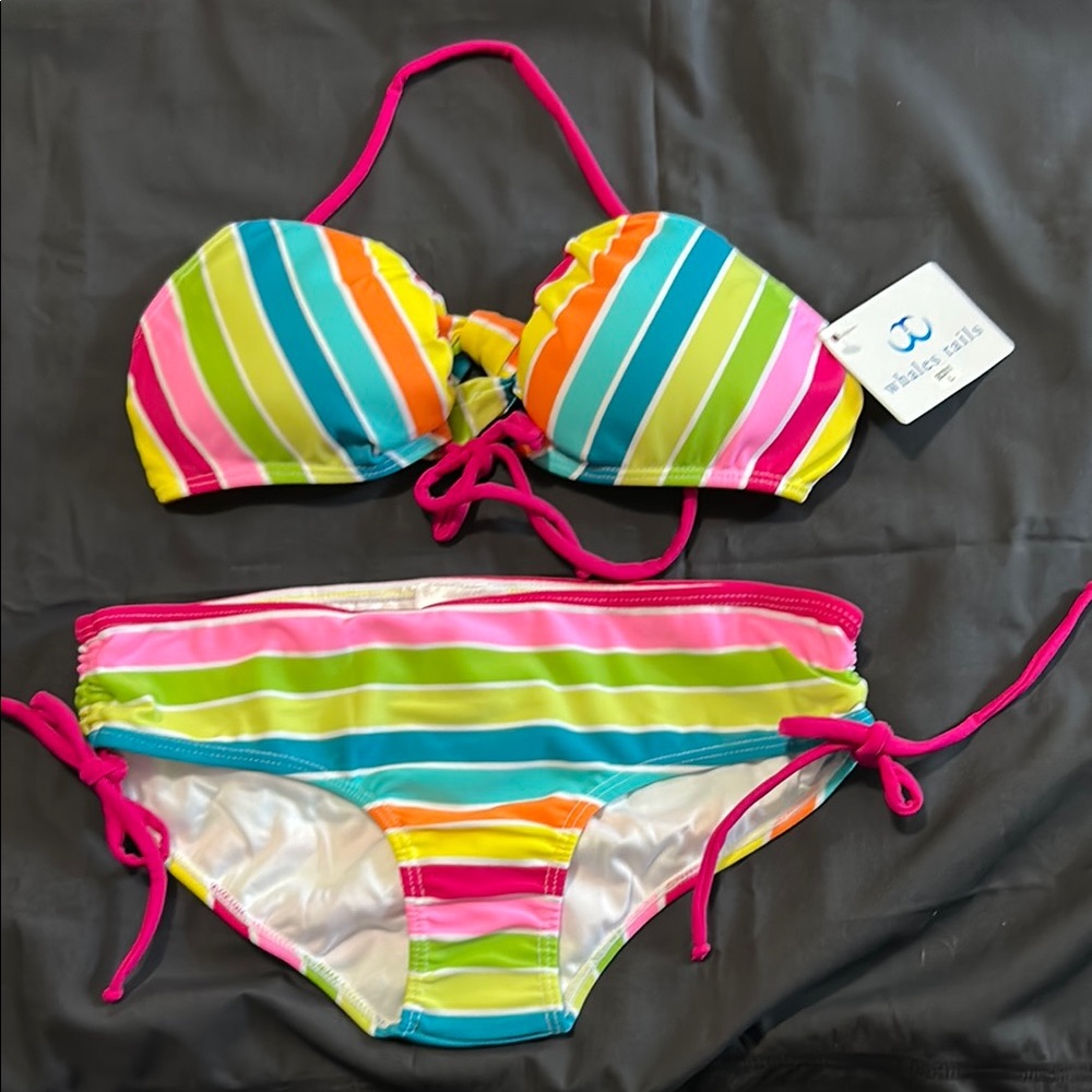 Colorful Striped Bikini Set